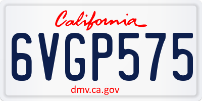 CA license plate 6VGP575