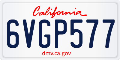 CA license plate 6VGP577
