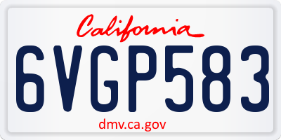 CA license plate 6VGP583