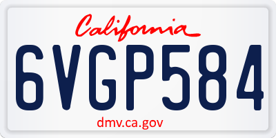 CA license plate 6VGP584