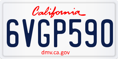 CA license plate 6VGP590