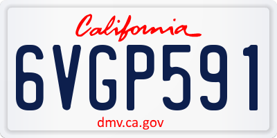 CA license plate 6VGP591