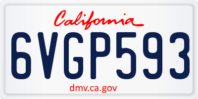CA license plate 6VGP593