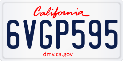 CA license plate 6VGP595