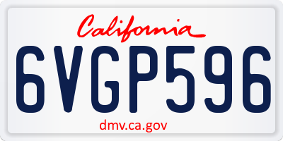 CA license plate 6VGP596