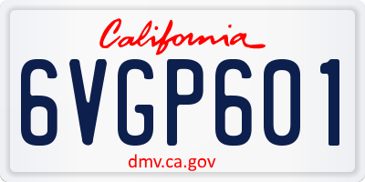 CA license plate 6VGP601
