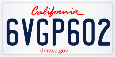 CA license plate 6VGP602