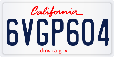 CA license plate 6VGP604