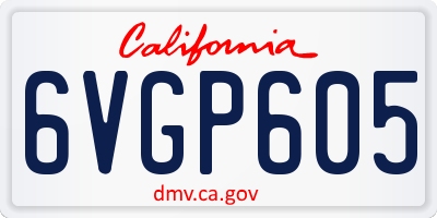 CA license plate 6VGP605