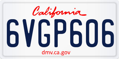 CA license plate 6VGP606