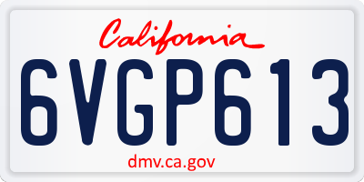 CA license plate 6VGP613