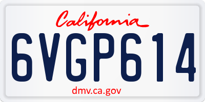 CA license plate 6VGP614