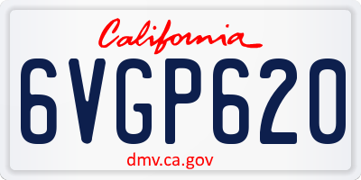 CA license plate 6VGP620