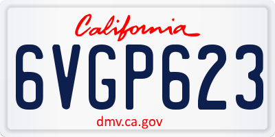 CA license plate 6VGP623