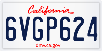 CA license plate 6VGP624