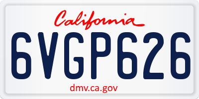 CA license plate 6VGP626