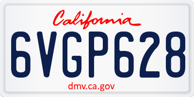 CA license plate 6VGP628