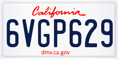 CA license plate 6VGP629
