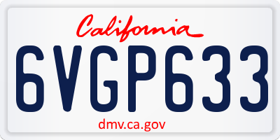 CA license plate 6VGP633