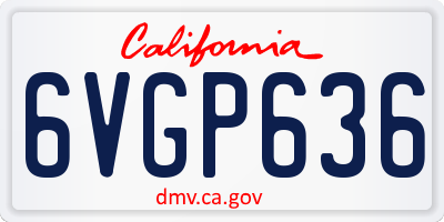 CA license plate 6VGP636