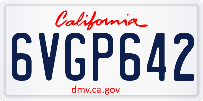 CA license plate 6VGP642