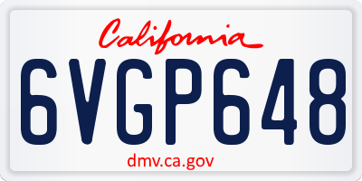 CA license plate 6VGP648