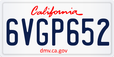 CA license plate 6VGP652