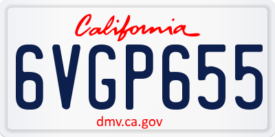 CA license plate 6VGP655