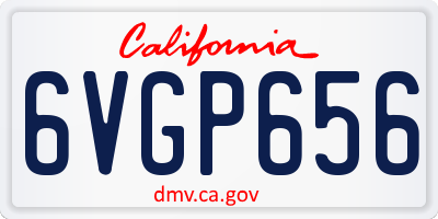 CA license plate 6VGP656