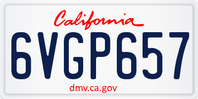 CA license plate 6VGP657