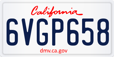 CA license plate 6VGP658