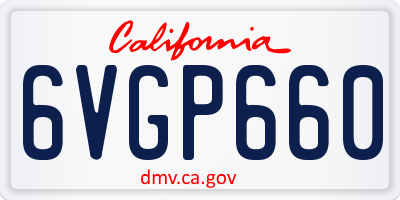CA license plate 6VGP660