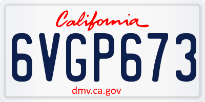 CA license plate 6VGP673