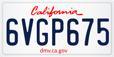 CA license plate 6VGP675