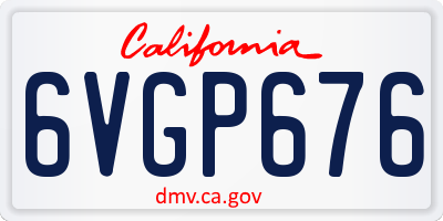 CA license plate 6VGP676