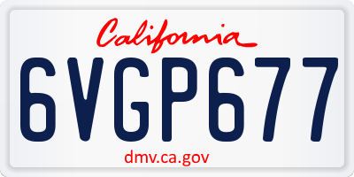 CA license plate 6VGP677