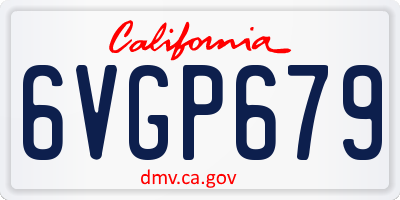CA license plate 6VGP679