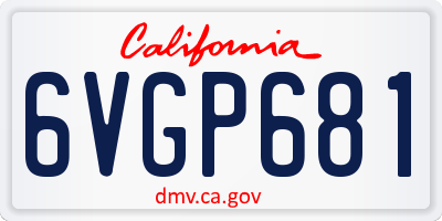 CA license plate 6VGP681