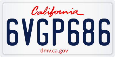 CA license plate 6VGP686