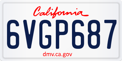 CA license plate 6VGP687