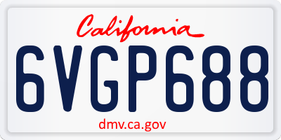 CA license plate 6VGP688