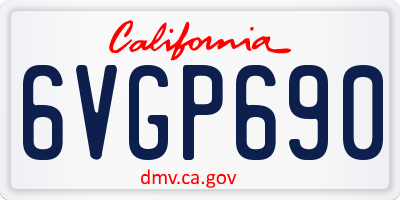 CA license plate 6VGP690