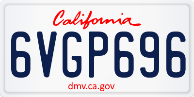 CA license plate 6VGP696