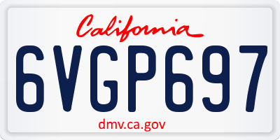 CA license plate 6VGP697