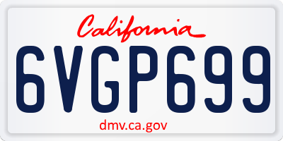 CA license plate 6VGP699