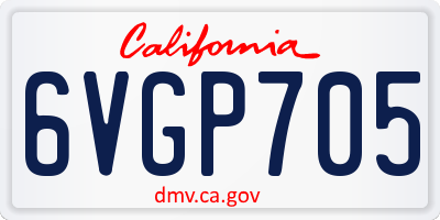 CA license plate 6VGP705