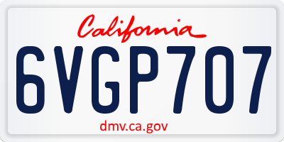 CA license plate 6VGP707
