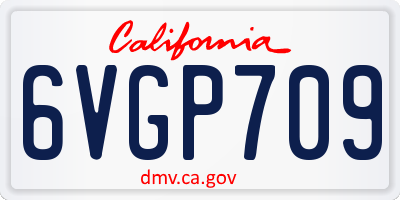 CA license plate 6VGP709