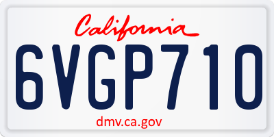 CA license plate 6VGP710