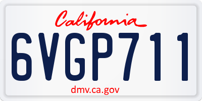 CA license plate 6VGP711